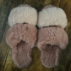 Fuzzy slippers.